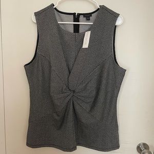 NWT - Ann Taylor Black and gray shell with ruching! Amazing shirt!